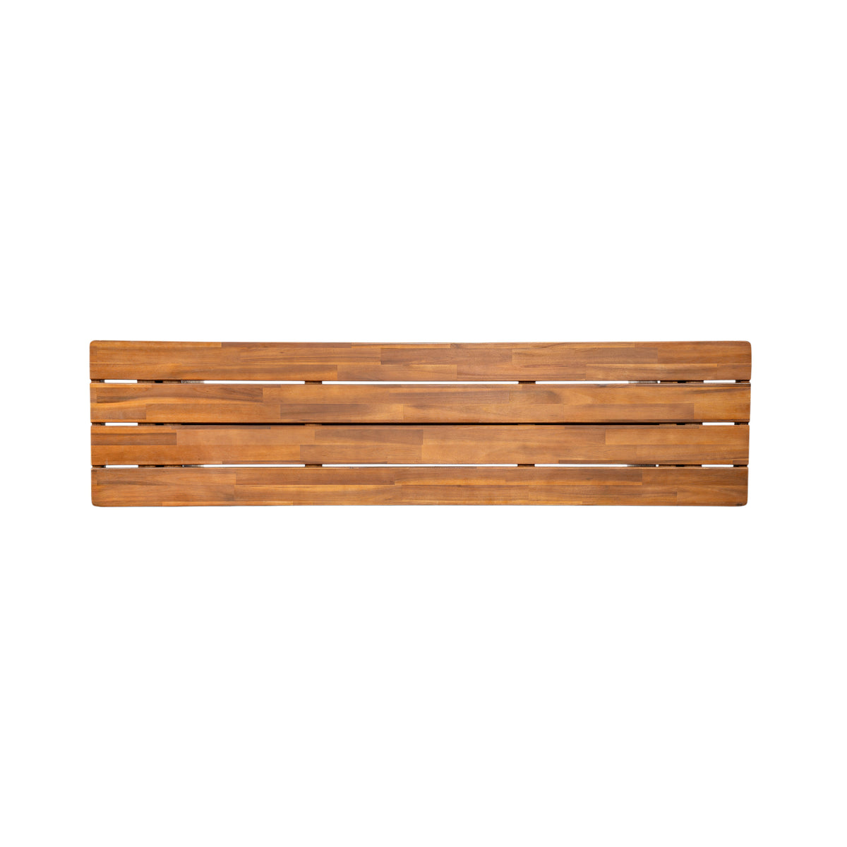 Outdoor Acacia Wood Bench (Set of 2), Teak Finish
