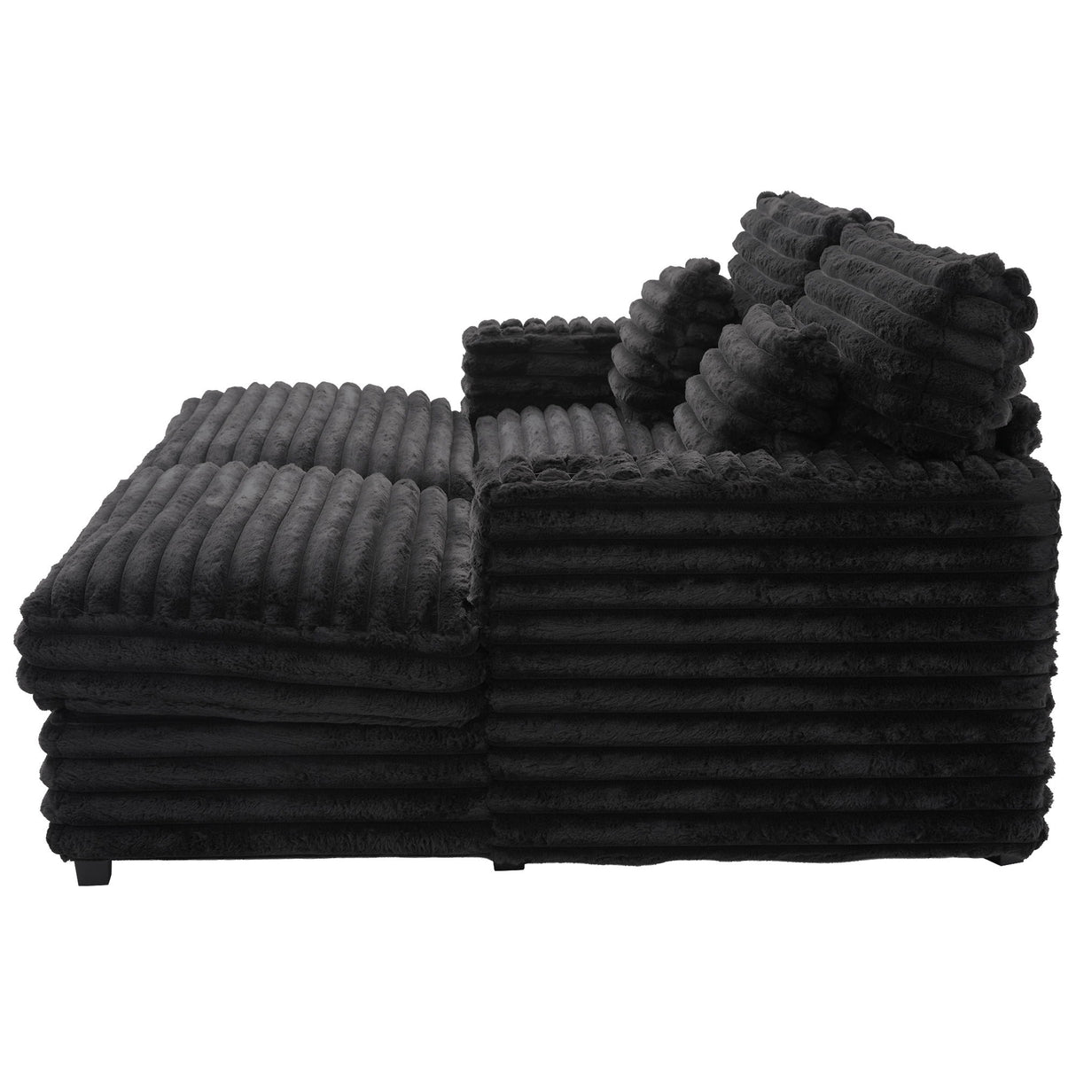 Oversized Double Chaise Lounge Sofa Bed With USB Ports And Cup Holders