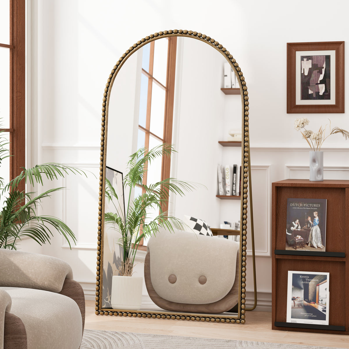 Iron Arch Retro Full Length Mirror With Supporting Feet