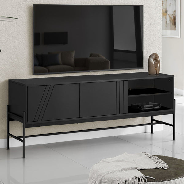 TV Stand, Modern Design Console, Media Entertainment Center, Storage Cabinet, Contemporary & Modern - Black - Best Buy Furniture