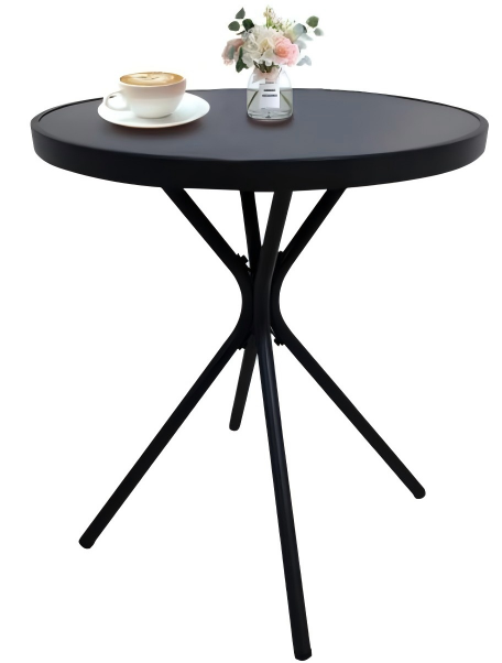 3-Piece Outdoor Patio Furniture Set with Foldable Chairs & Tempered Glass Table