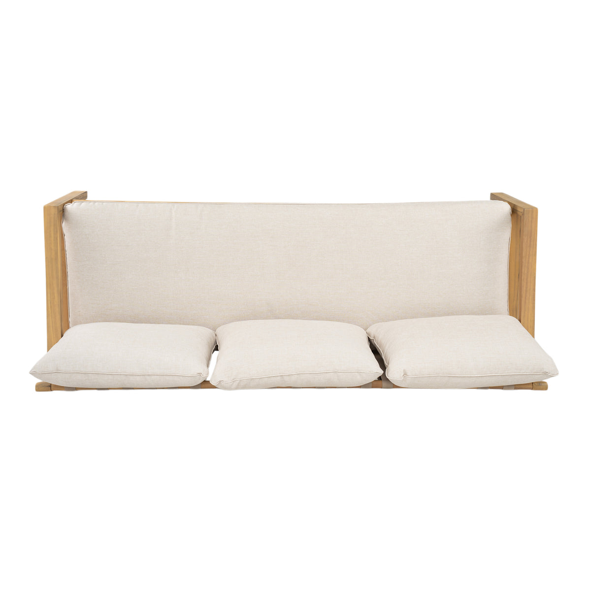 Outdoor Acacia Wood Woven Sofa With Cushions