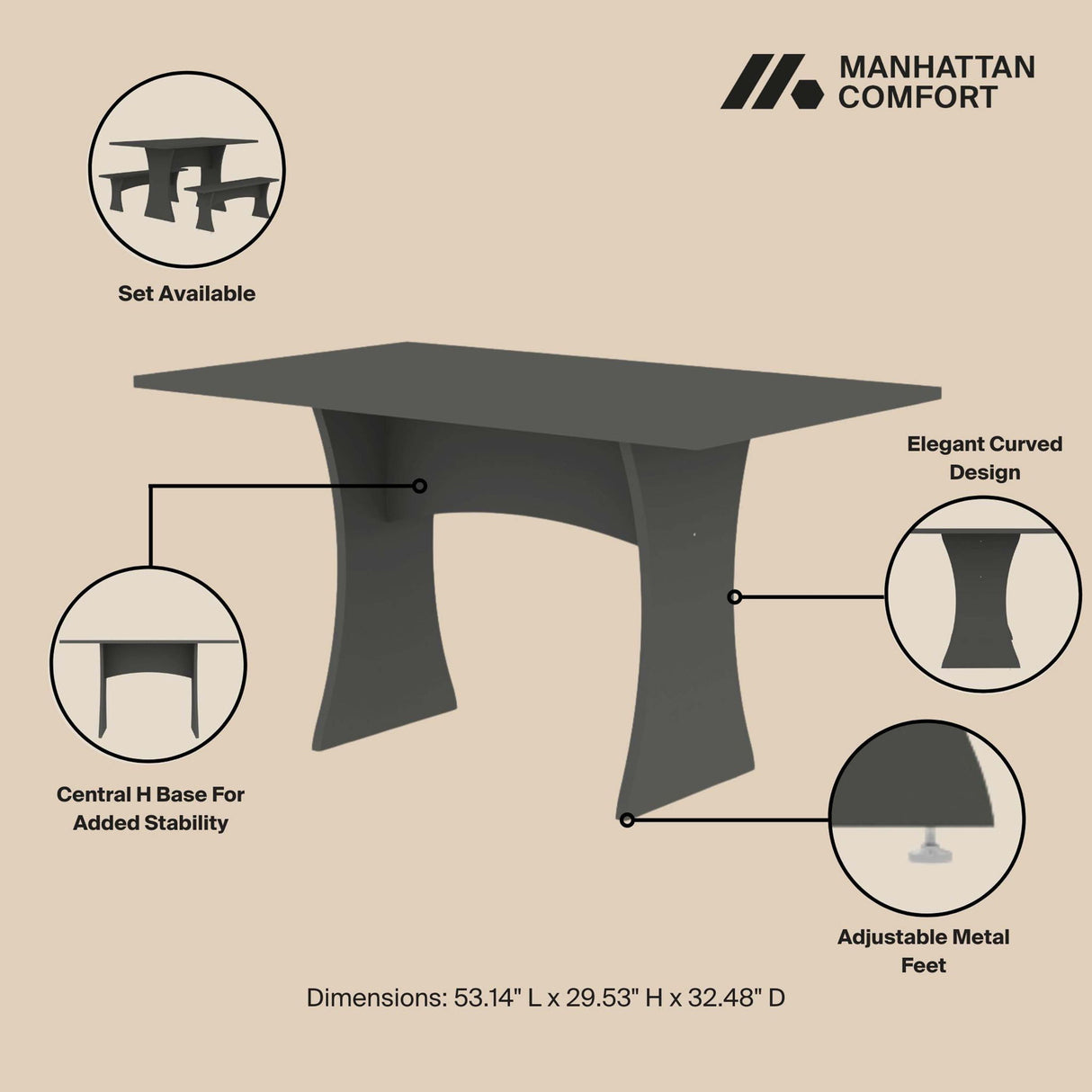 Coney - Modern Dining Table
