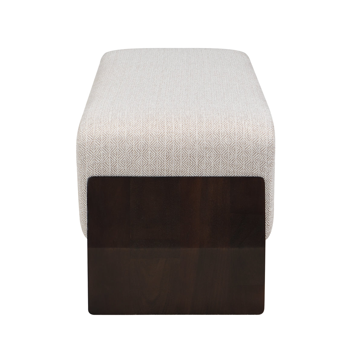 Rubber Solid Wood Bench with Thick Soft Cushions