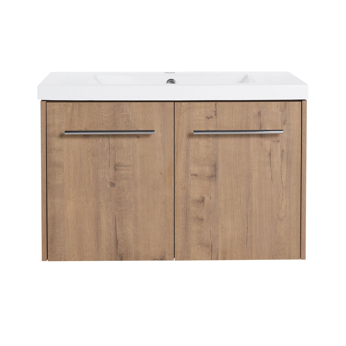 Modern Floating Bathroom Vanity With Resin Sink, Soft Close Doors