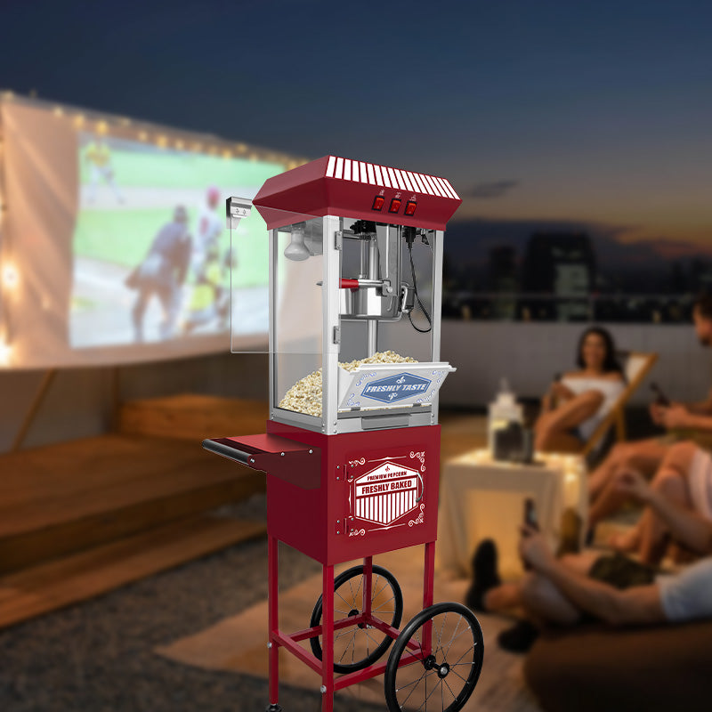 XH-P831-P Movie Theater-Style Popcorn Machine Maker with Cart