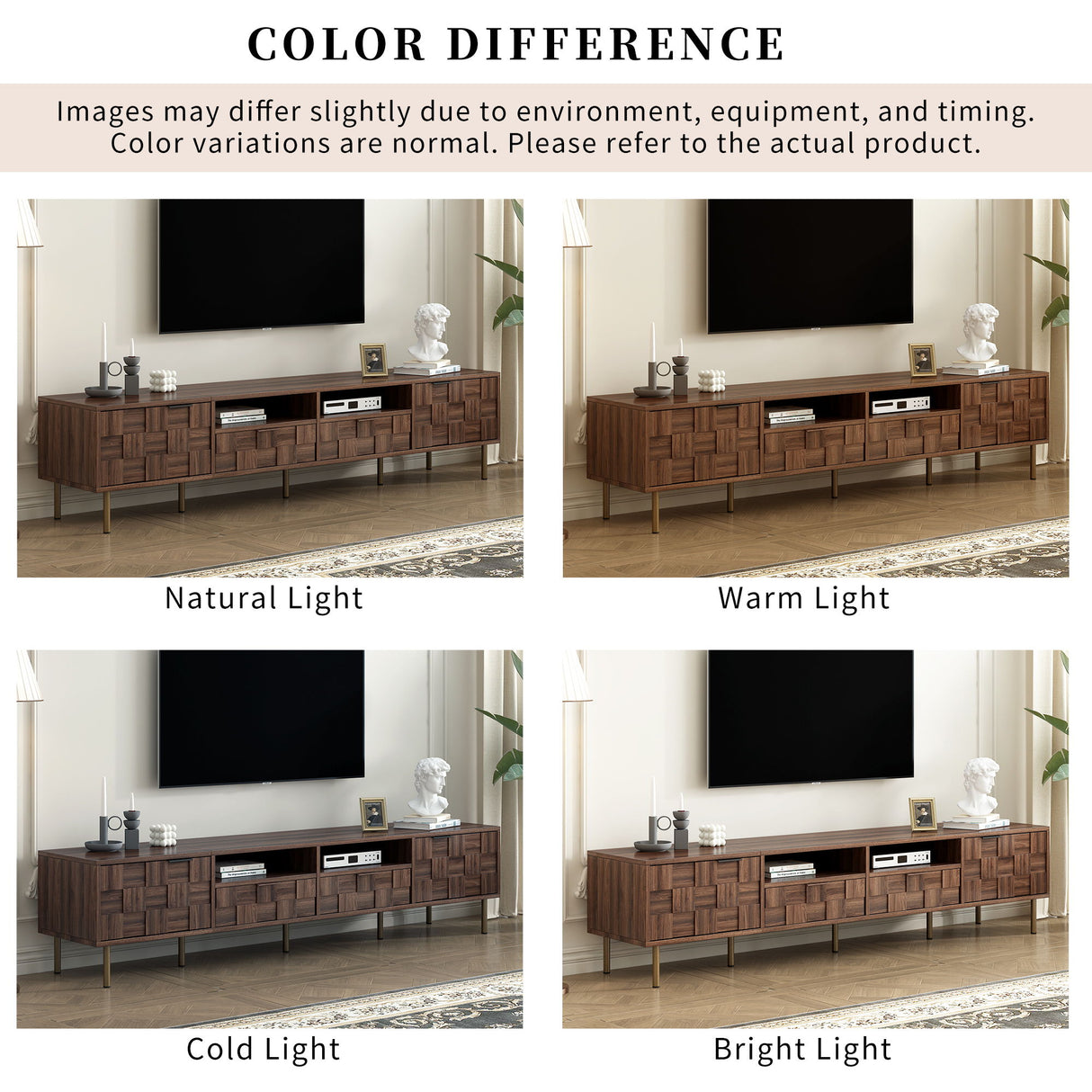 TV Stand With 2 Drawers, Media Console Table, Storage Cabinet With Cable Management