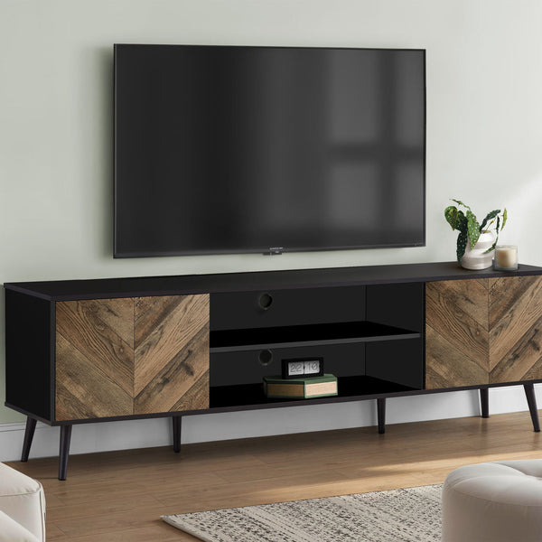 TV Stand, Console, Media Entertainment Center, Storage Cabinet, Modern Design - Black - Best Buy Furniture
