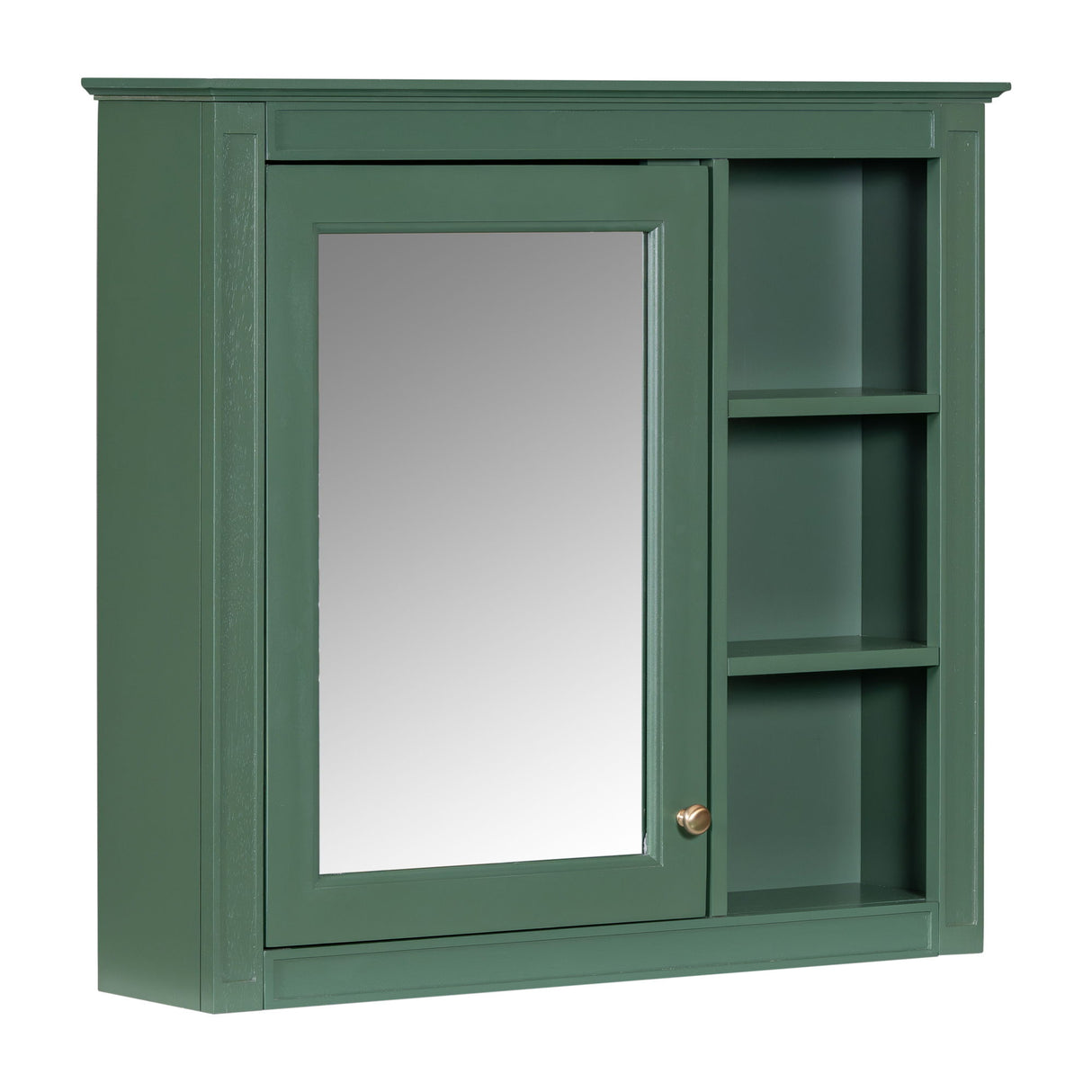 Bathroom Vanity With Top Sink, 2 Doors And 3 Drawers, Freestanding Set With Mirror Cabinet