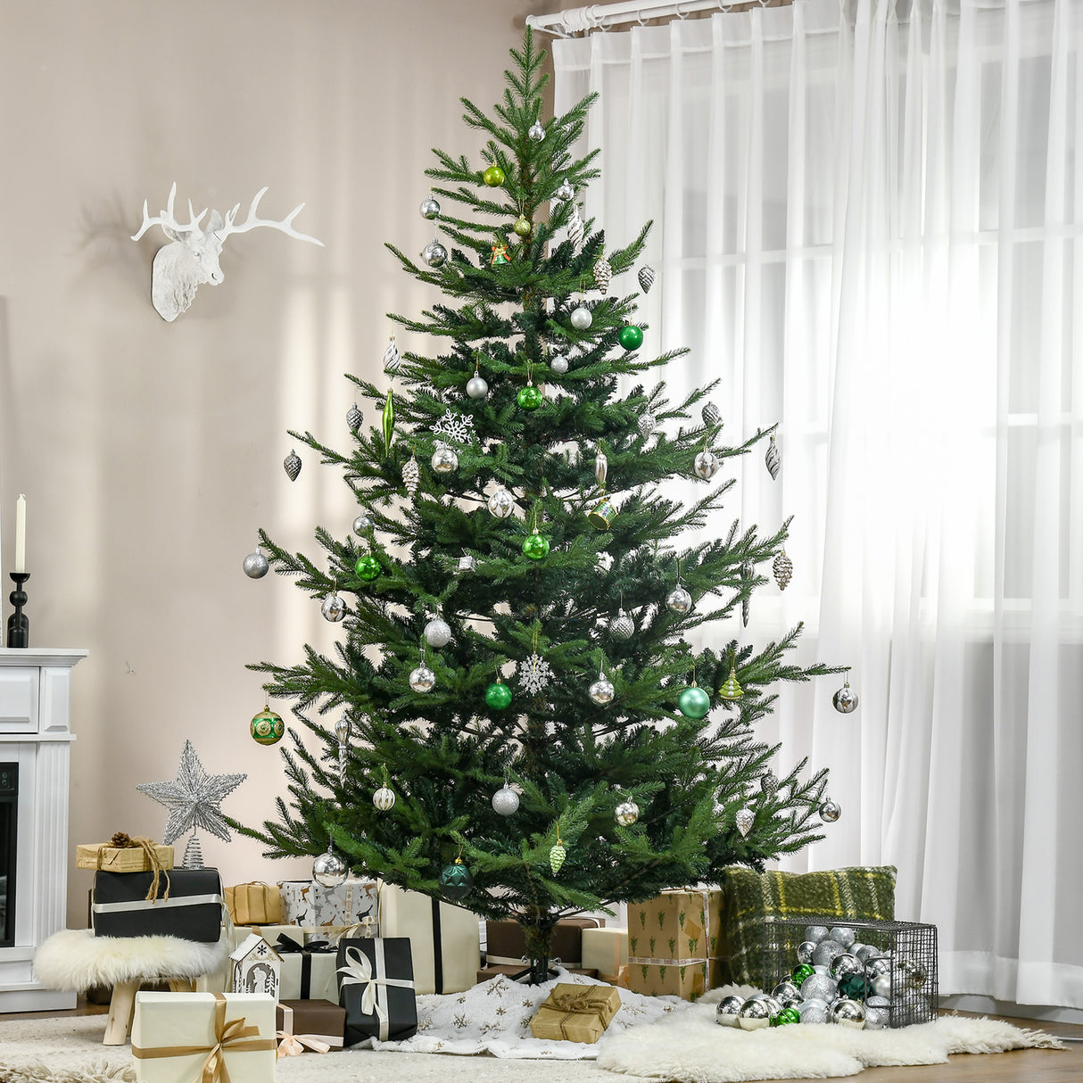 HOMCOM 7.5 Foot Artificial Christmas Tree