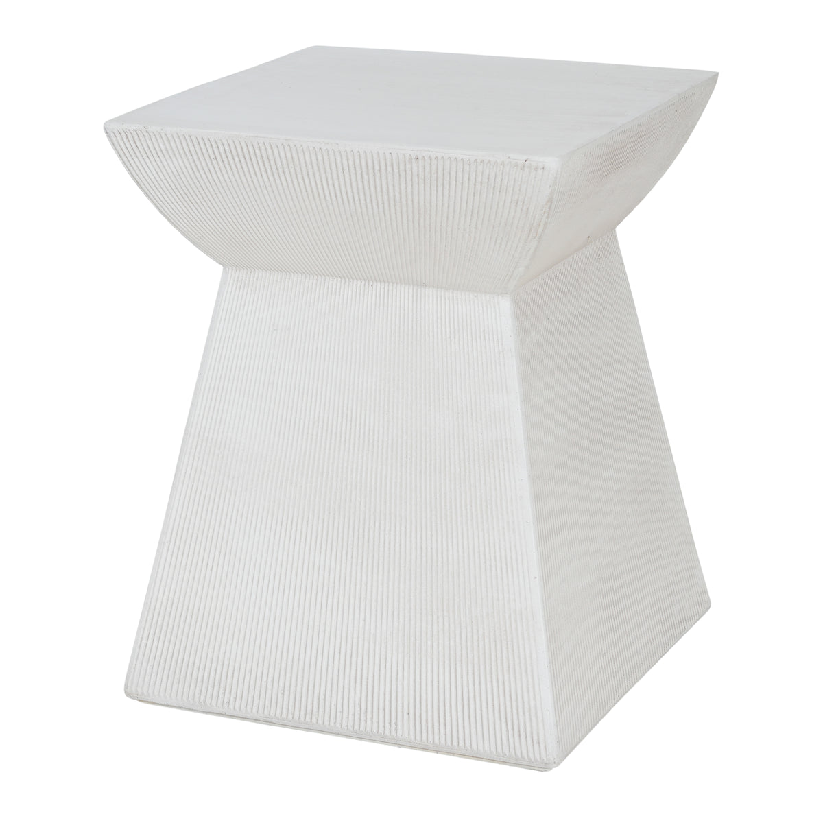 Antique-Textured Magnesium Oxide Outdoor Side Table