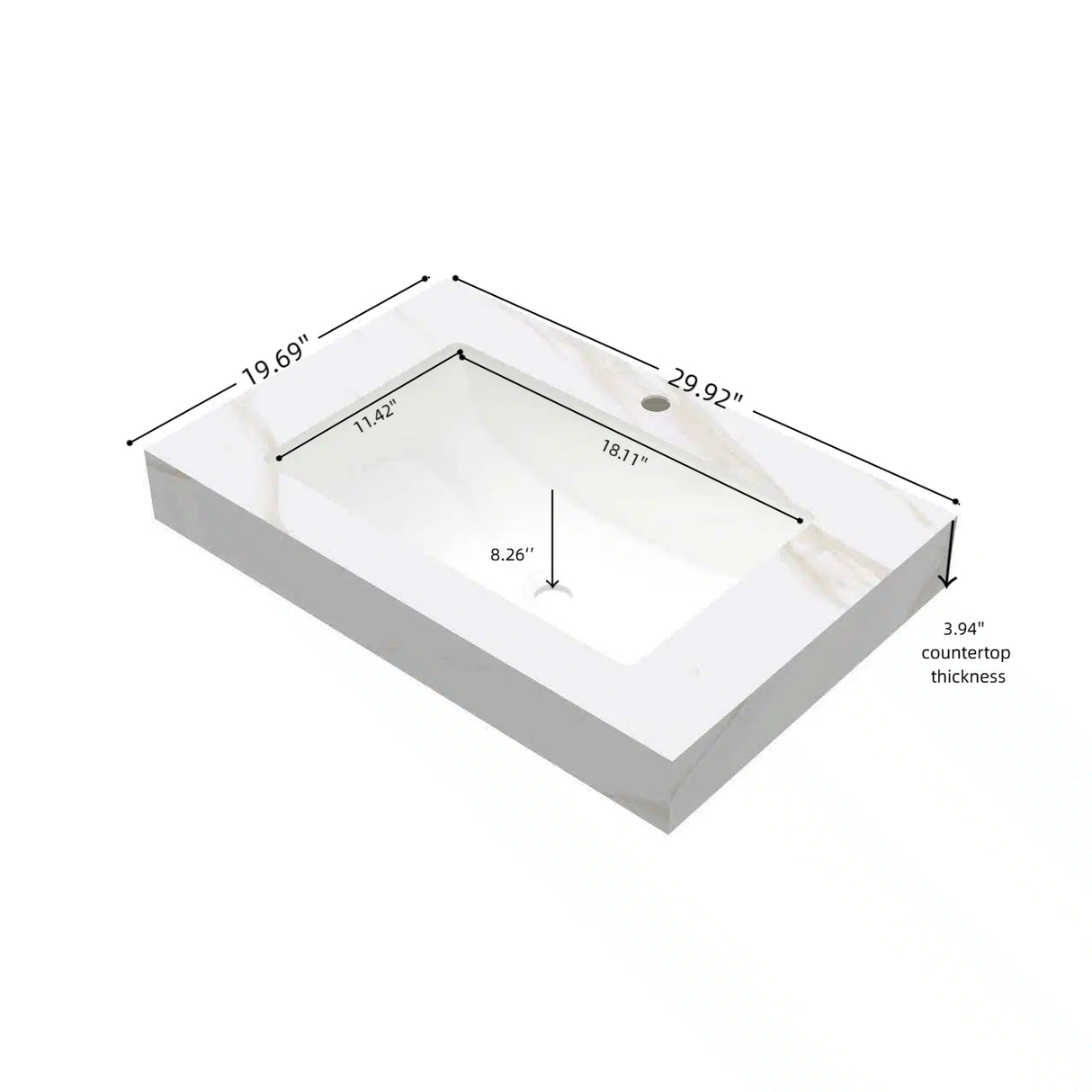 30" Calacatta Bathroom Vanity