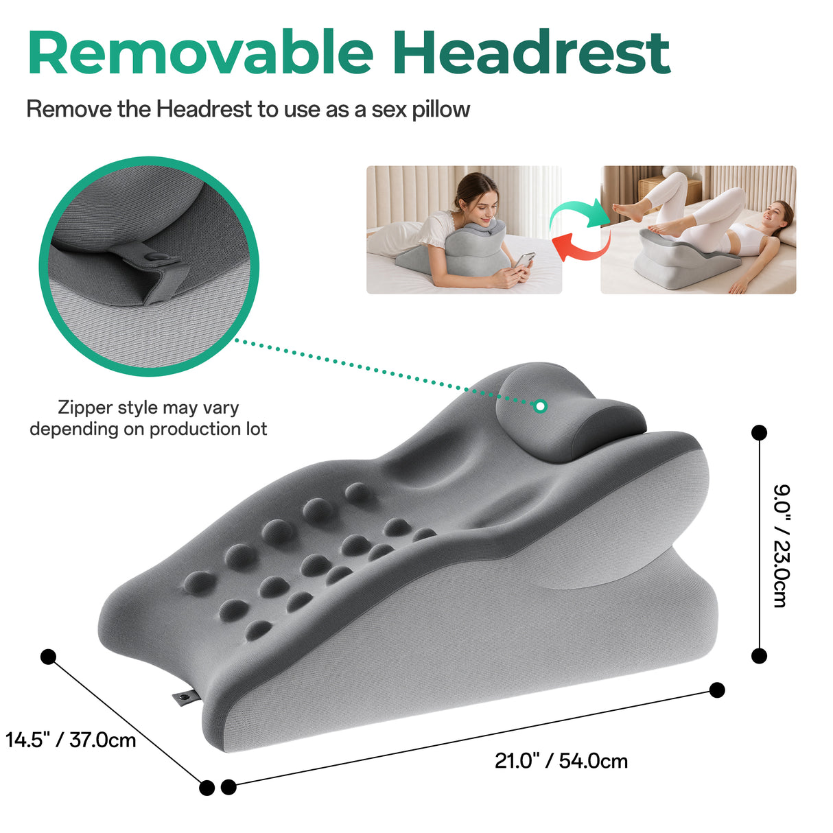 Ergonomic 27° Memory Foam Support Pillow