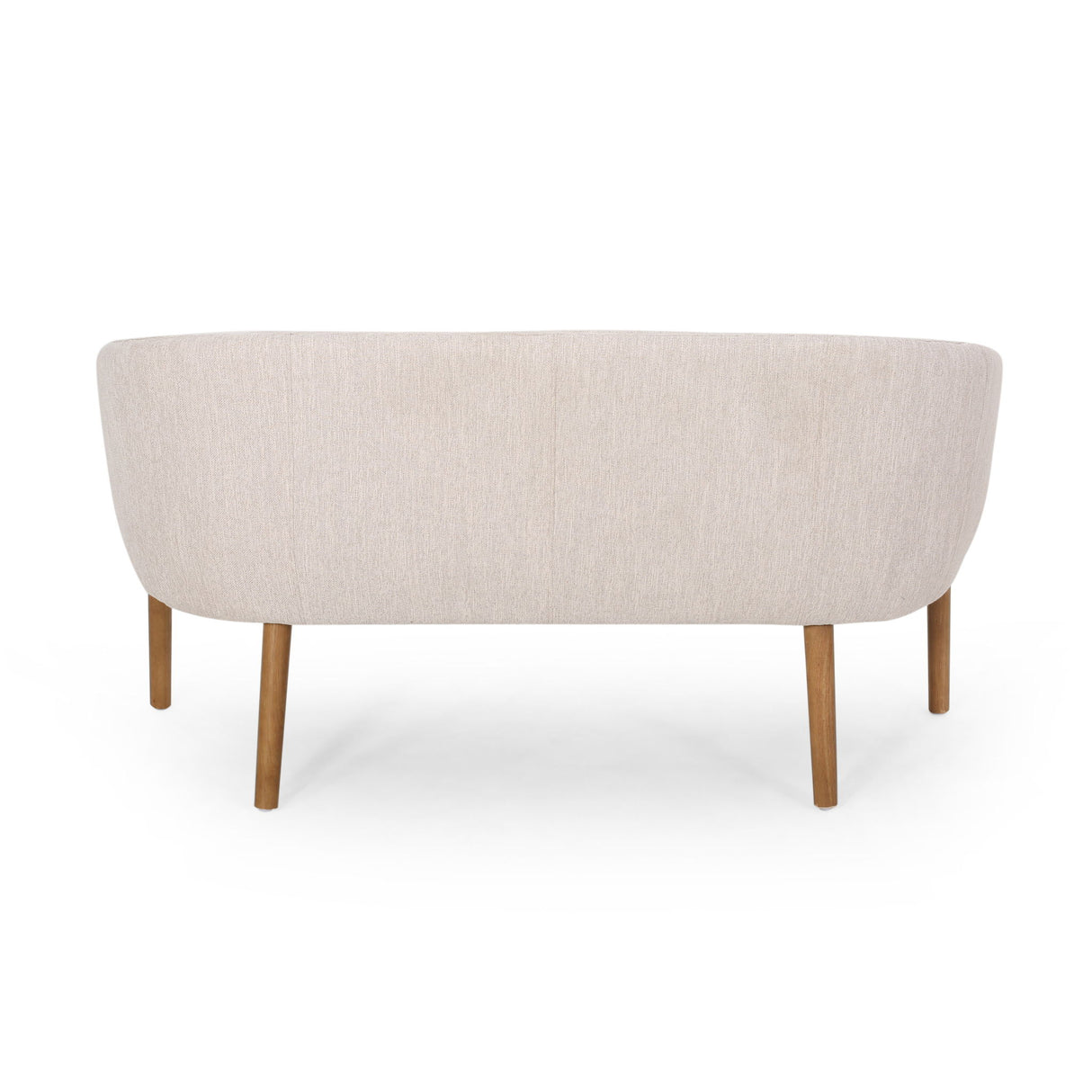Mid Century Modern Loveseat With Channel Stitched Backrest