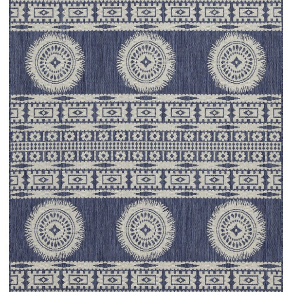 Sunshine - 5'3" X 7'3" Indoor, Outdoor Area Polypropylene Rug - Blue