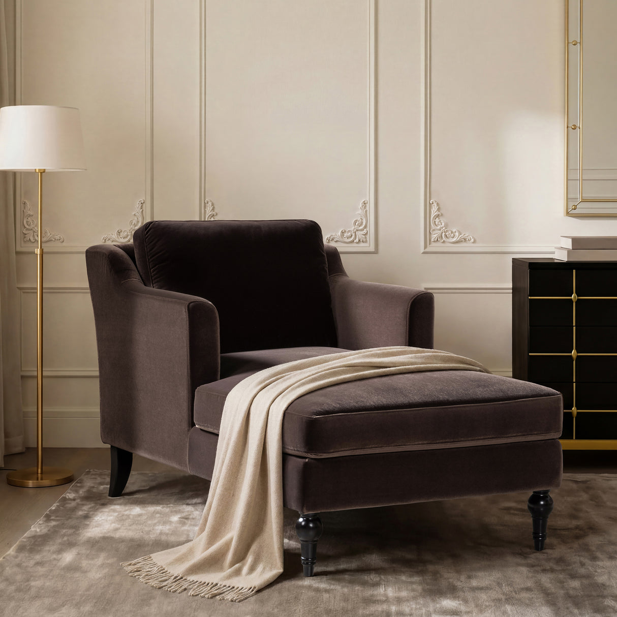 Josephine 60" Upholstered Chaise Lounge, Deep