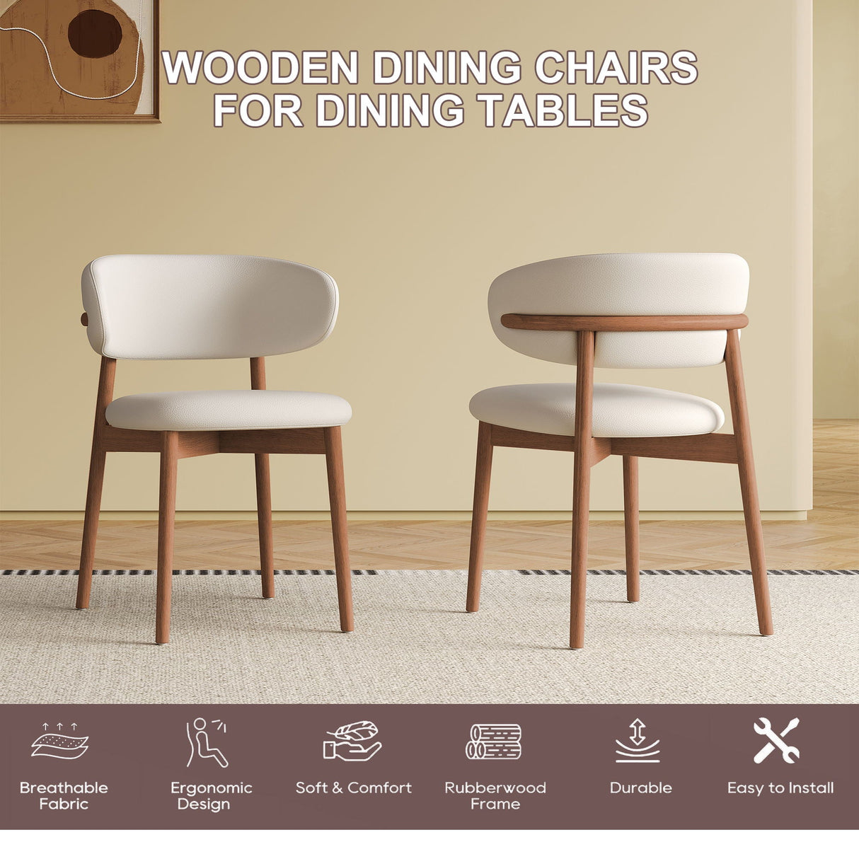Dining Chairs For Dining Room (Set of 2) - White