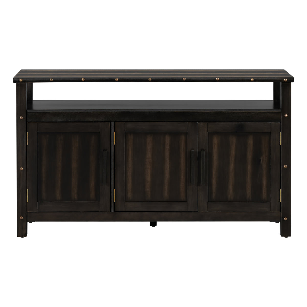 U_Styled 55.1'' Pine Wood Buffet Cabinet with 3-Door Storage
