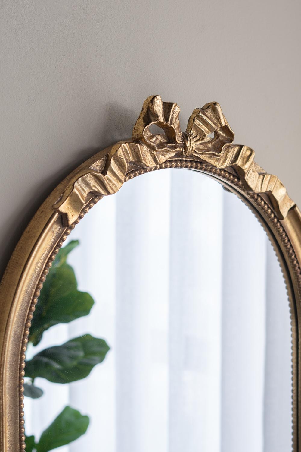 23.5x1.5x37.3" Arched Wall Mirror with Ornate Gold Finish
