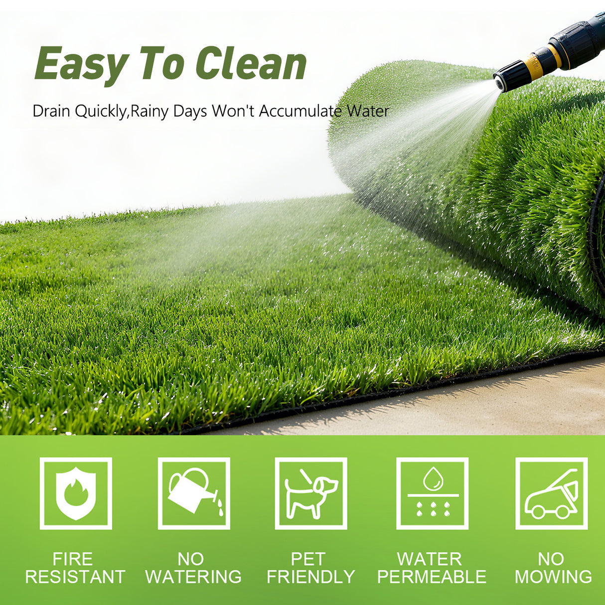 Realistic Deluxe Artificial Grass Synthetic Thick Lawn Turf Carpet