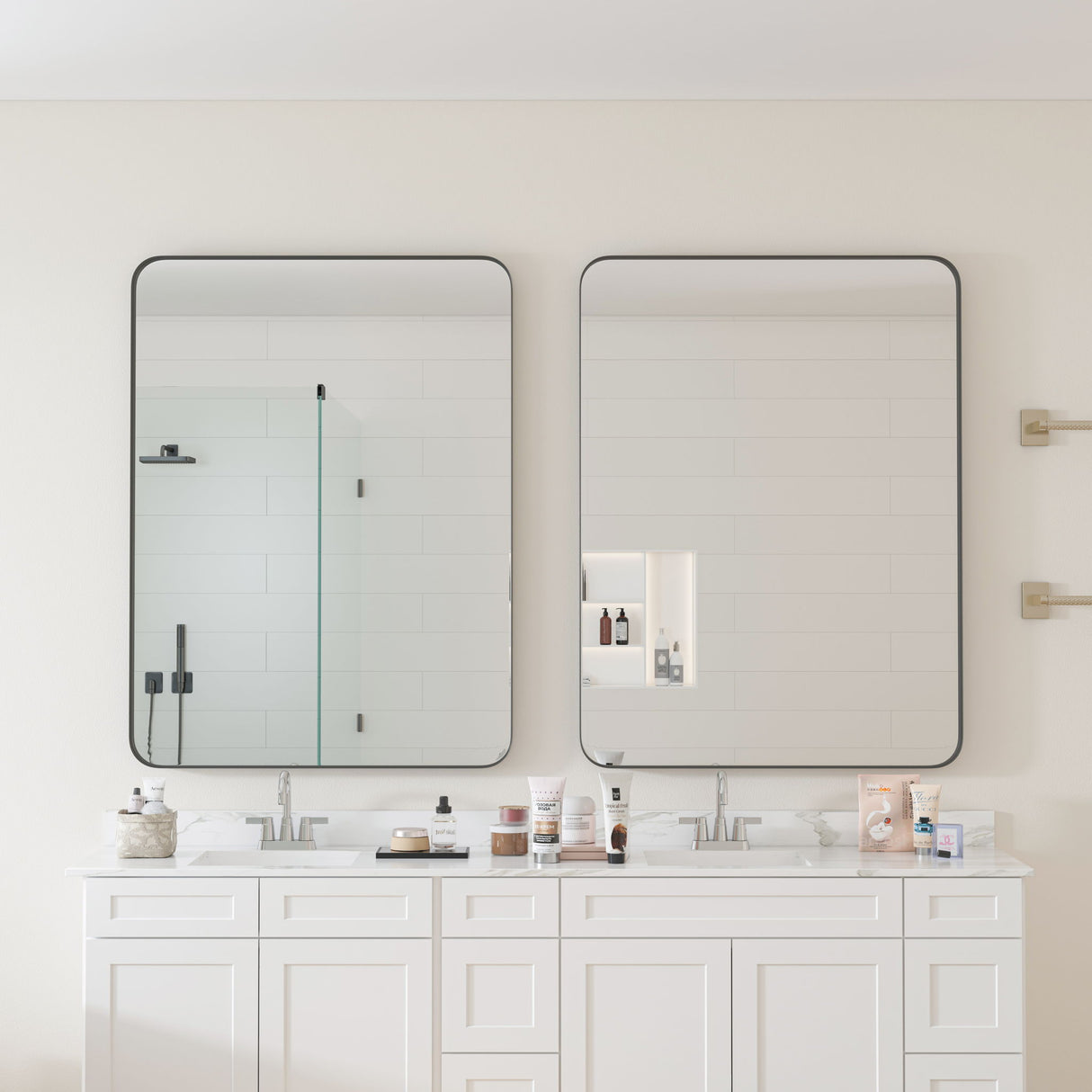 Wall Mirror Rectangular Mirror Metal Framed Mirror Vanity Mirror Dressing Mirror, For Bathroom, Living Room, Bedroom