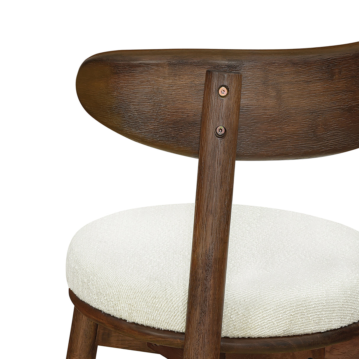 Round Cushion Bar Stools (Walnut + Beige)