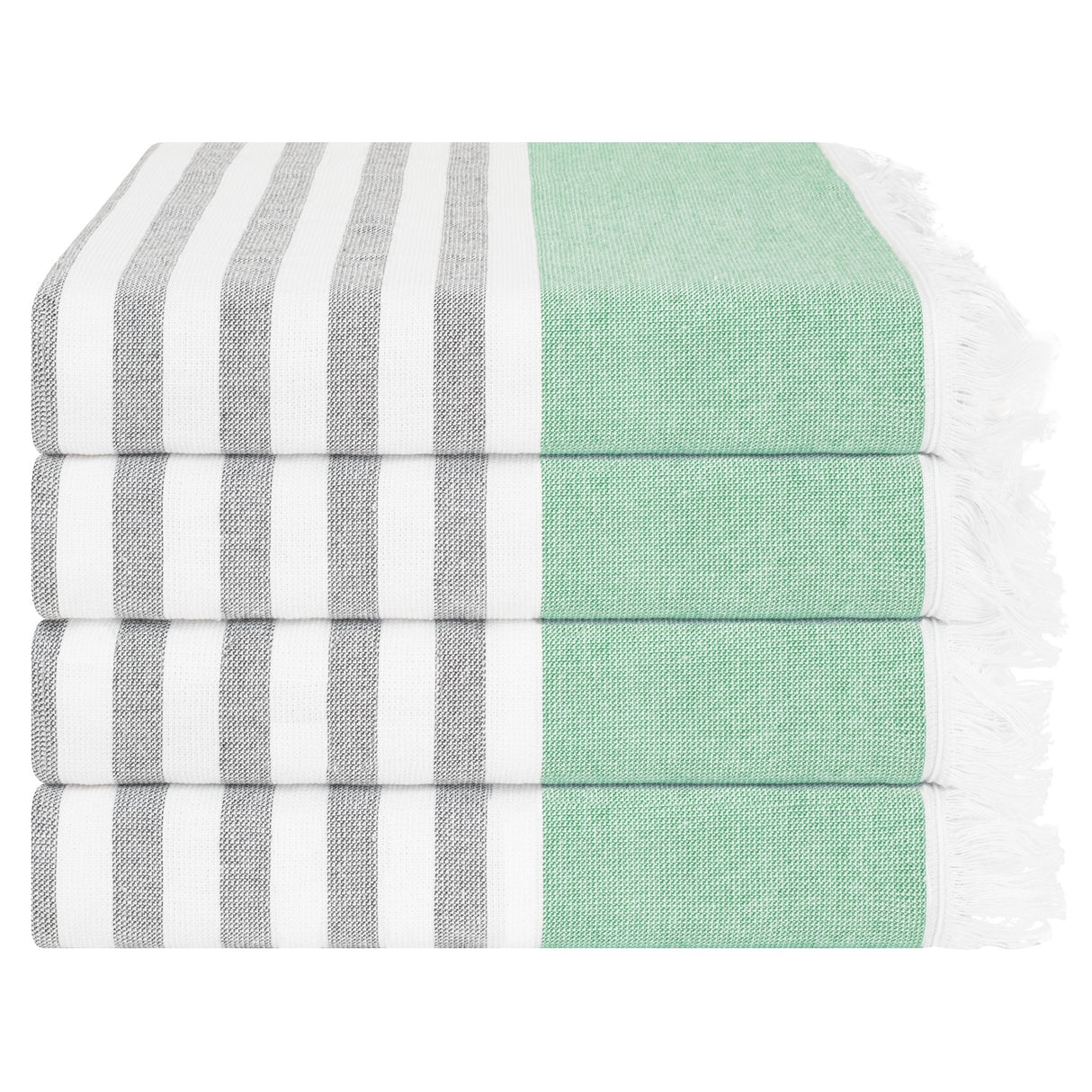 4 Packed Terry Peshtemal and Premium Beach Towel, Mediterranean Cotton Turkish Peshtemals, 35" x 60", Modern & Traditional Turkish Bath Towels