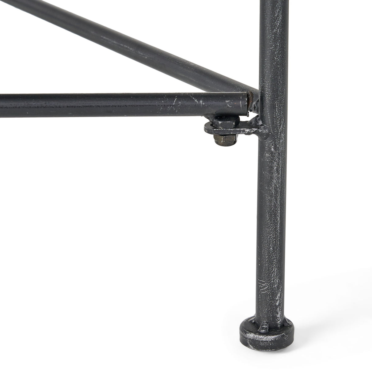 Luna - Outdoor Iron Coffee Table - Black Brush Silver