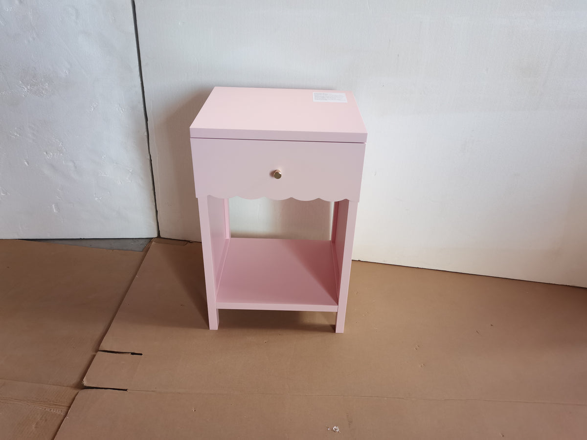 Modern Nightstand with Drawer and Open Shelf