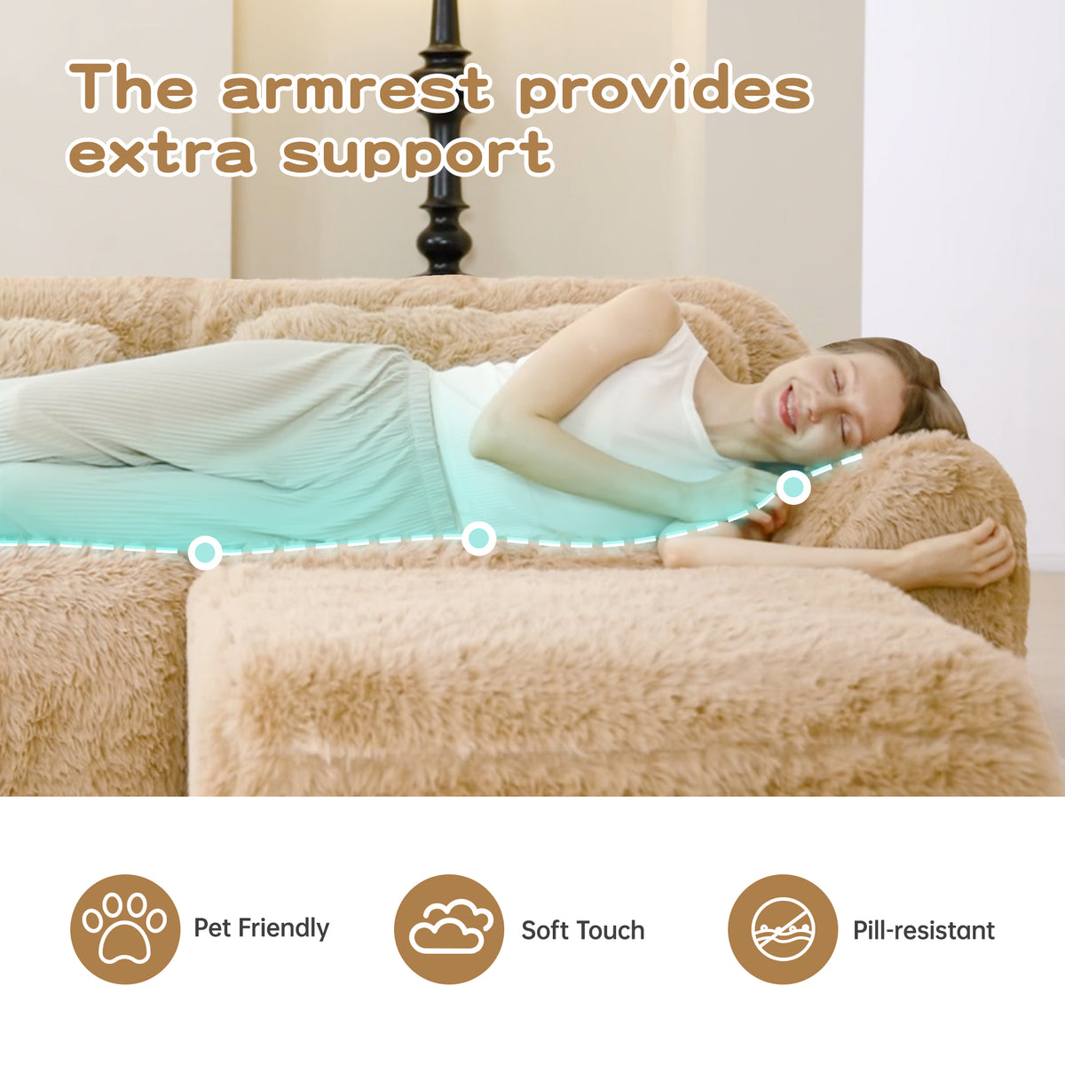 114'' Soft And Fluffy Modular Sectional Sofa