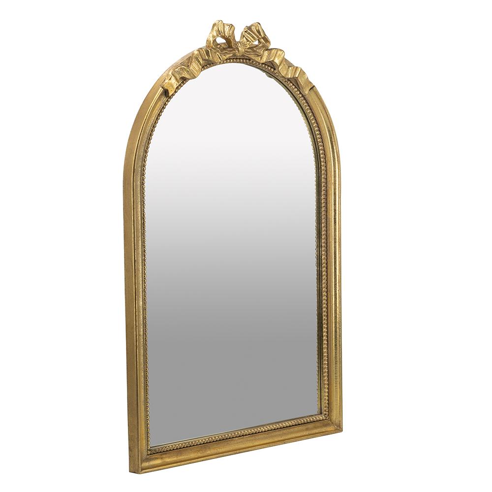 23.5x1.5x37.3" Arched Wall Mirror with Ornate Gold Finish