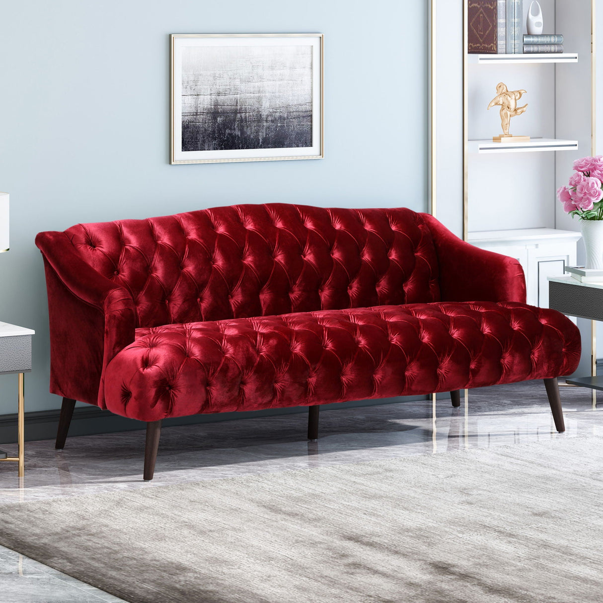 Comfy 3 Seat Sofa With Wooden Legs, For Living Room And Study - Best Buy Furniture