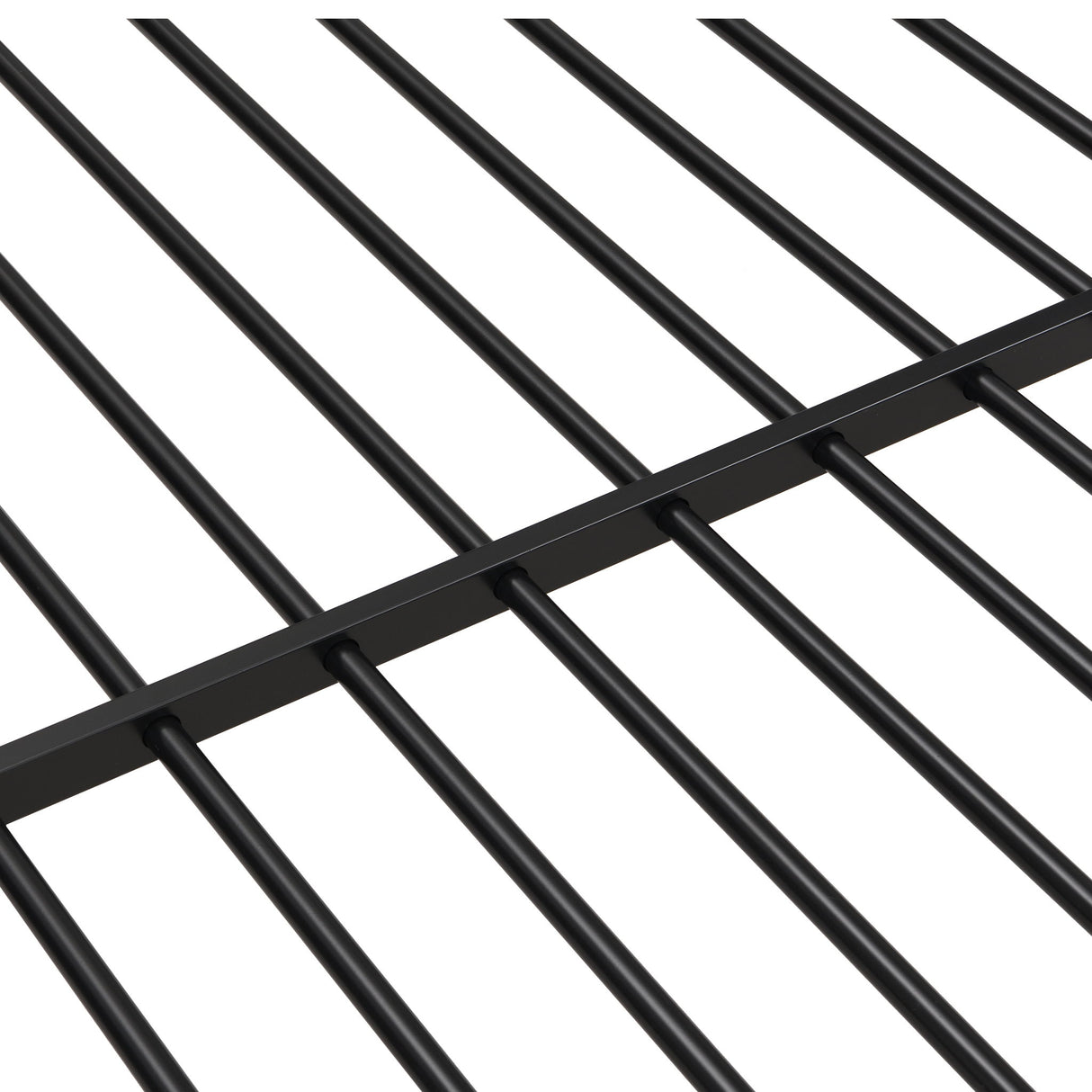 Modern Metal Bunk Bed, Full Over Full, No Box Spring Needed - Black