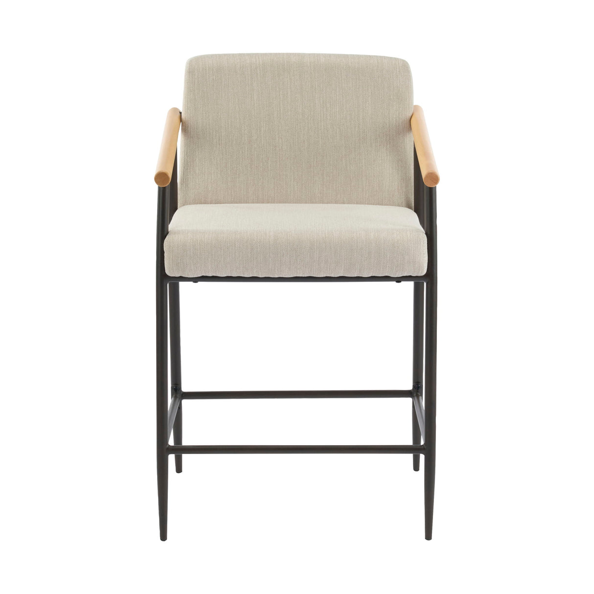 Mid Century Modern Counter Stool Set With Iron Frame