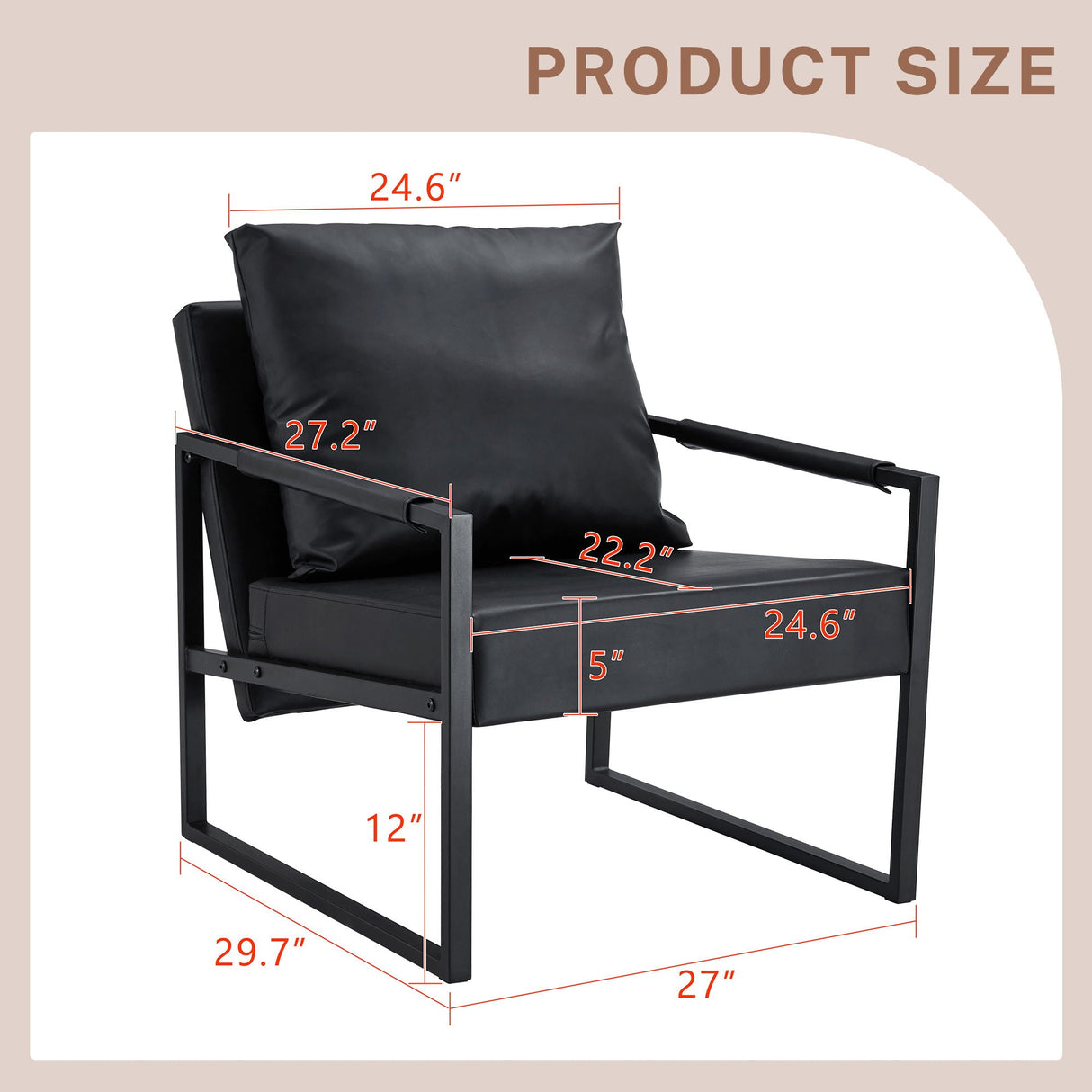 Classic Leather and Metal Frame Sofa