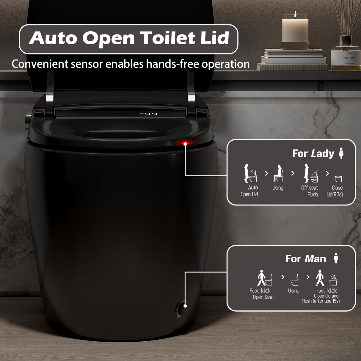 Smart Toilet with Bidet Built-In, Heated Seat, and Advanced Features