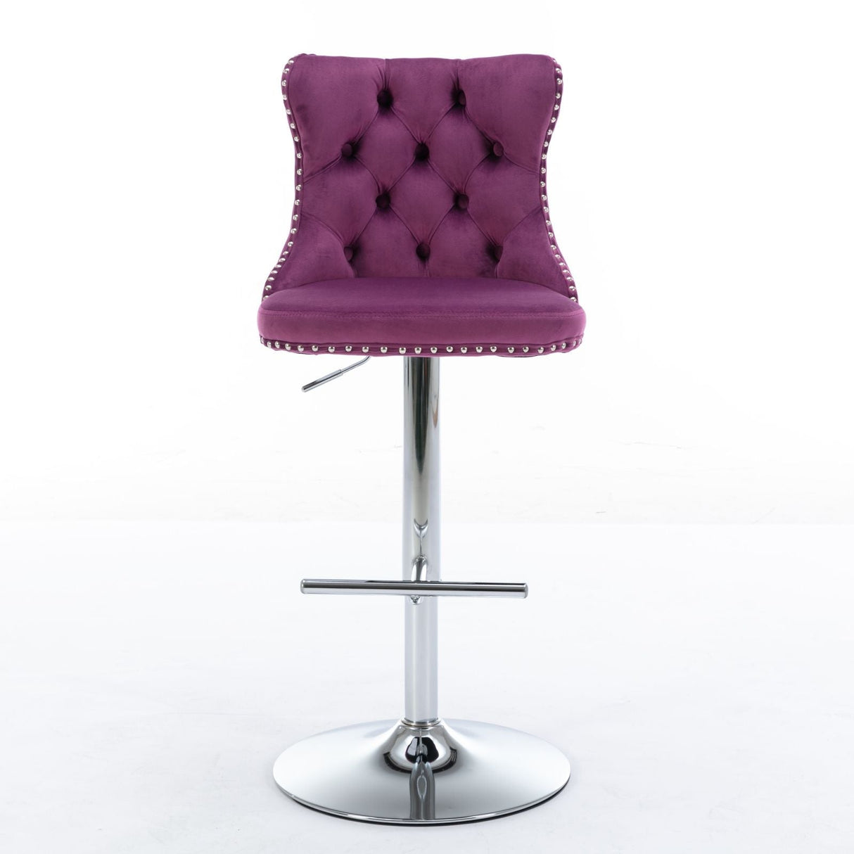 Swivel Barstools Adjusatble Seat Height From 25-33", Modern Upholstered Base Bar Stools With Backs Comfortable Tufted For Home Pub And Kitchen Island (Set of 2)