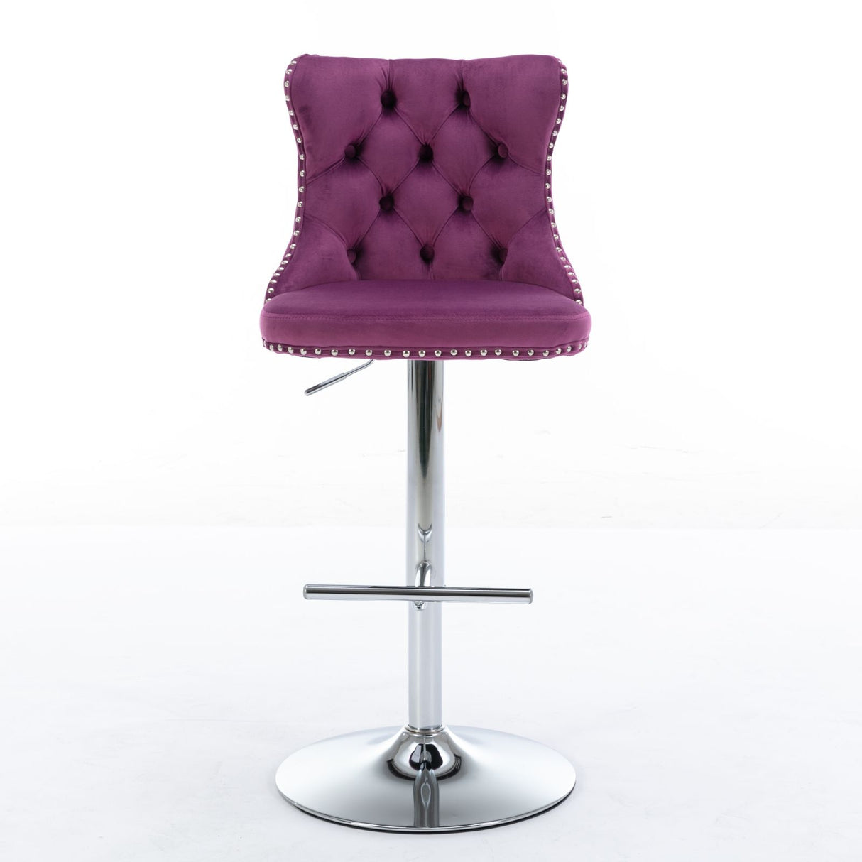 Swivel Barstools Adjusatble Seat Height From 25-33", Modern Upholstered Base Bar Stools With Backs Comfortable Tufted For Home Pub And Kitchen Island (Set of 2)