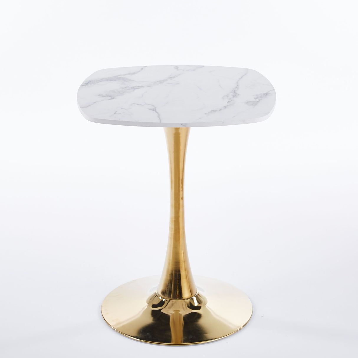 Square Tulip Dining Table For 2 - 4 People - Golden / White