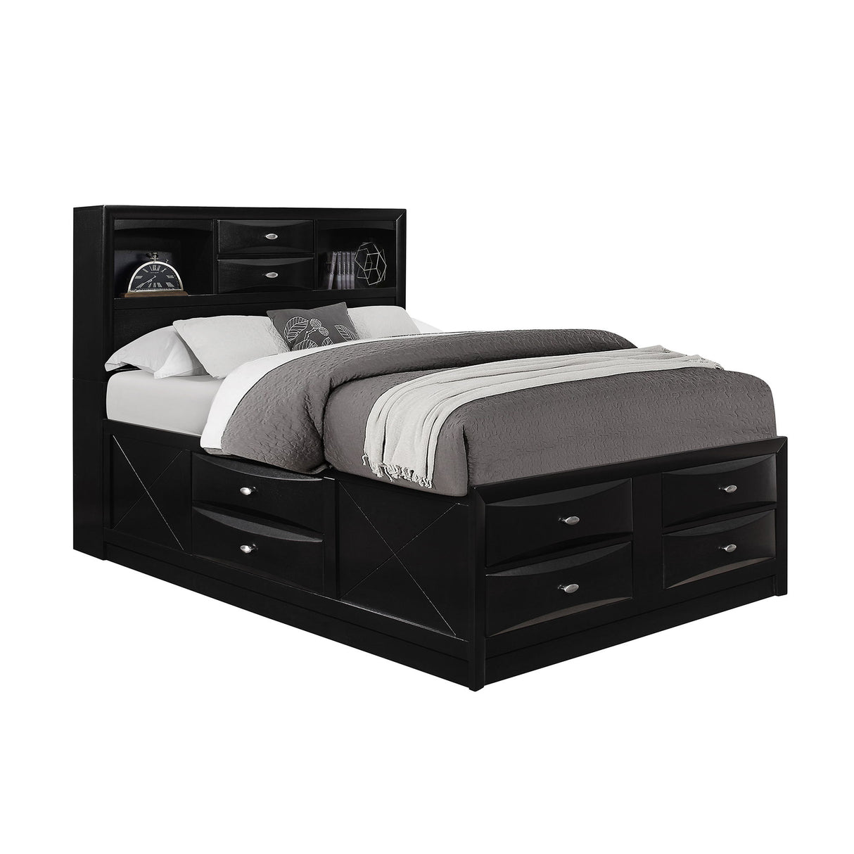 Lucille - Bed With Storage And Bookcase Headboard