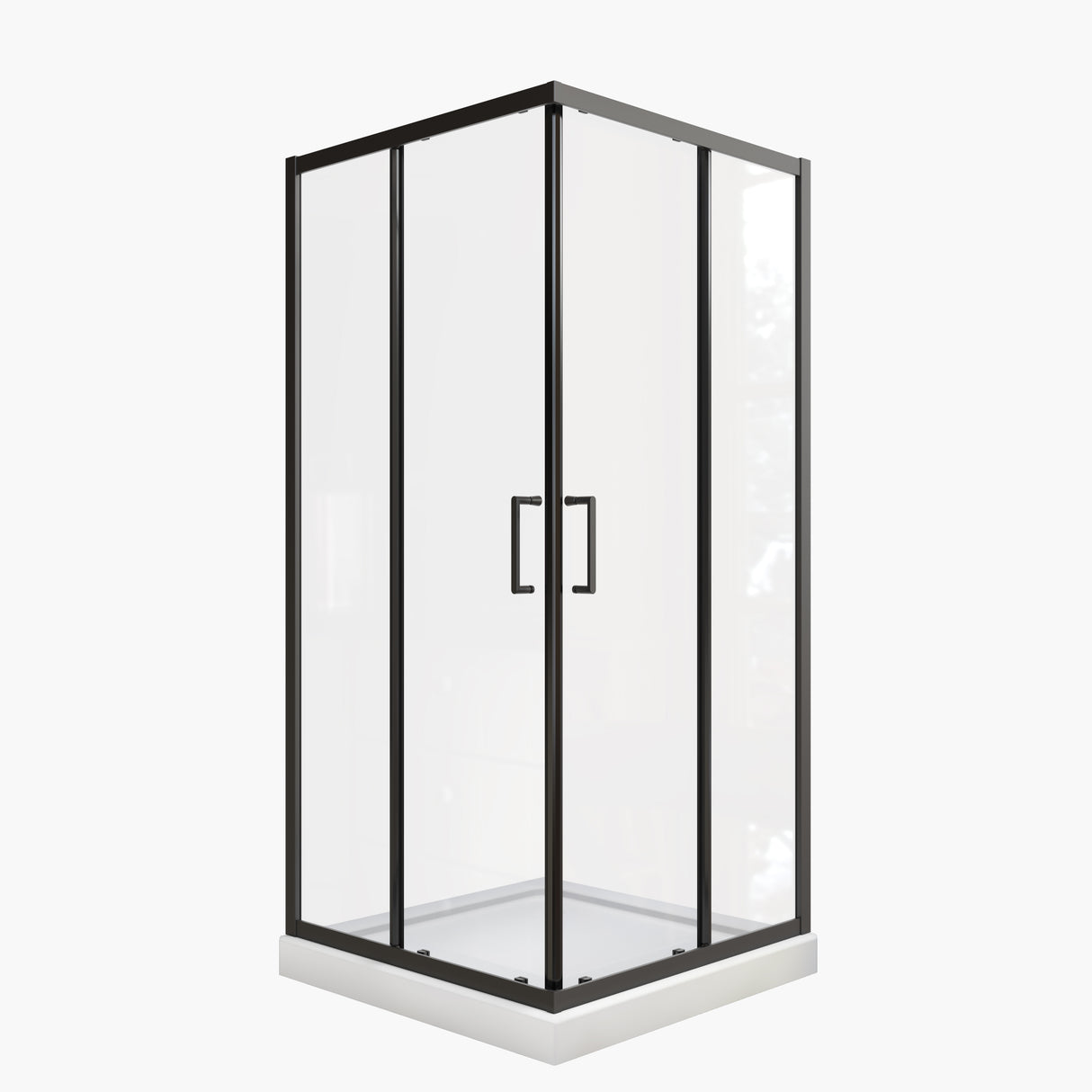 Sliding Shower Door with 1/4" Tempered Clear Glass, 34.625 in. x 72 in.