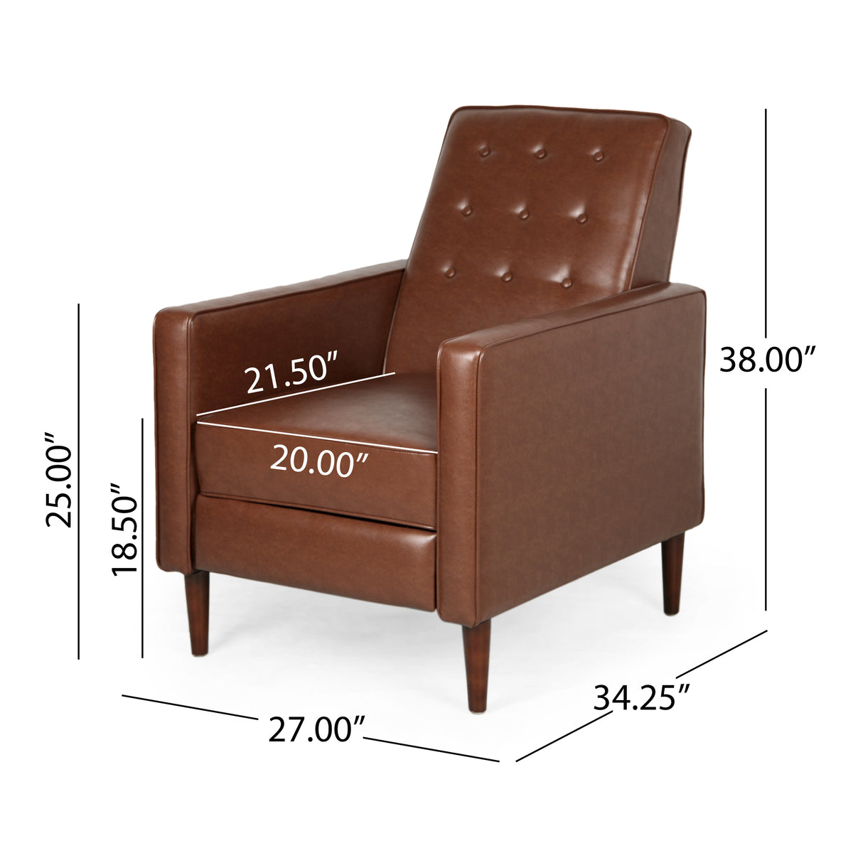 Mid-Century Modern Fabric Recliner Chair