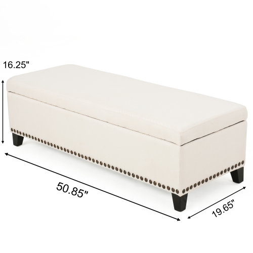 Tufted Storage Ottoman with Nailhead Trim