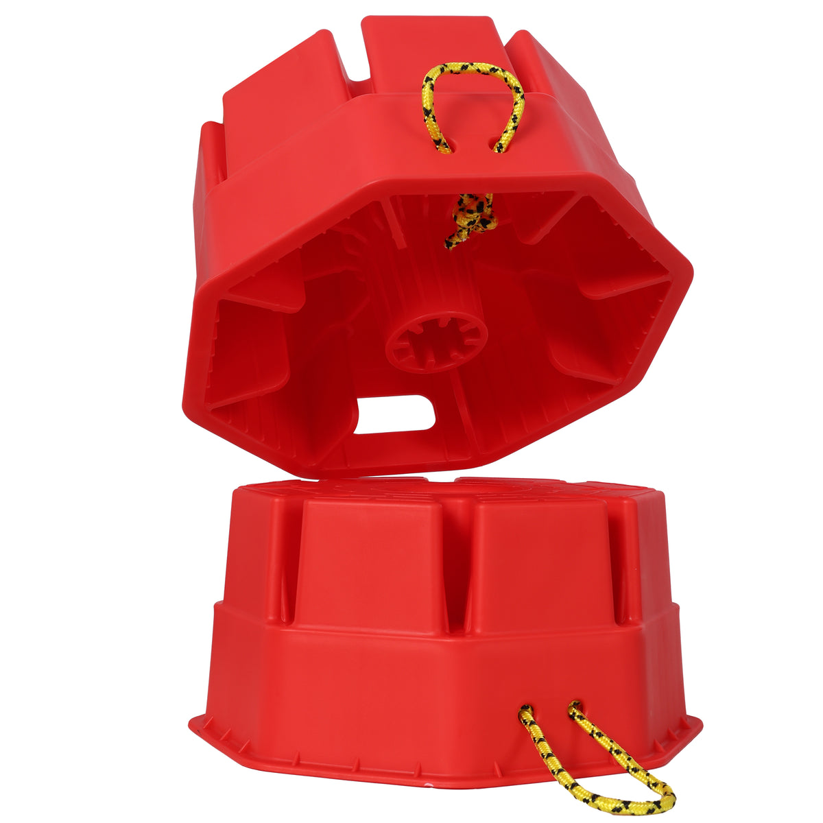 6-Inch RV Jack Block, 2-Pack with Carry Bag and Rope, Red