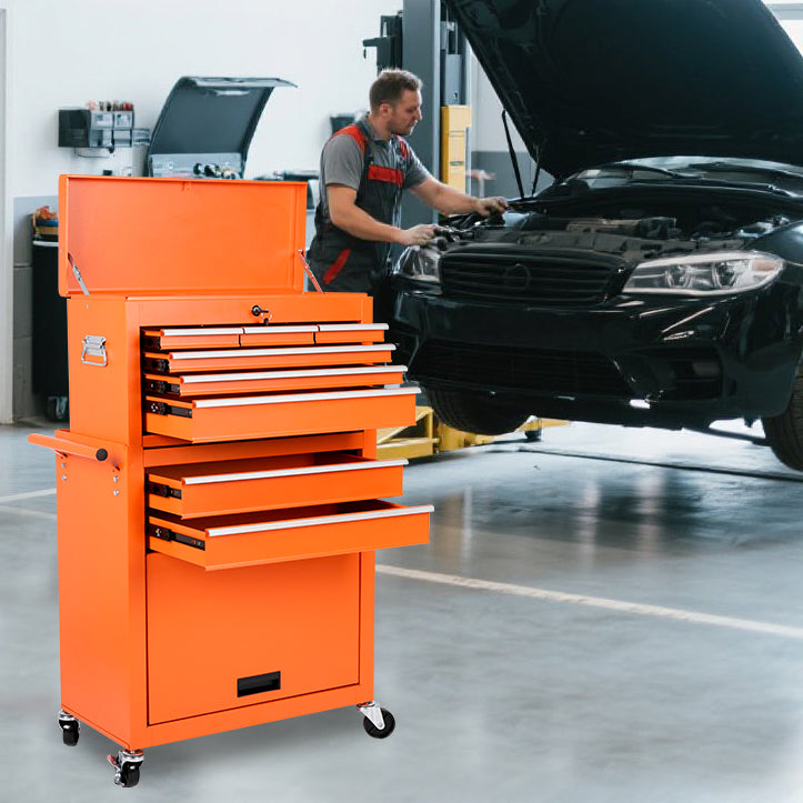 8-Drawer Rolling Tool Storage Cabinet with Detachable Top