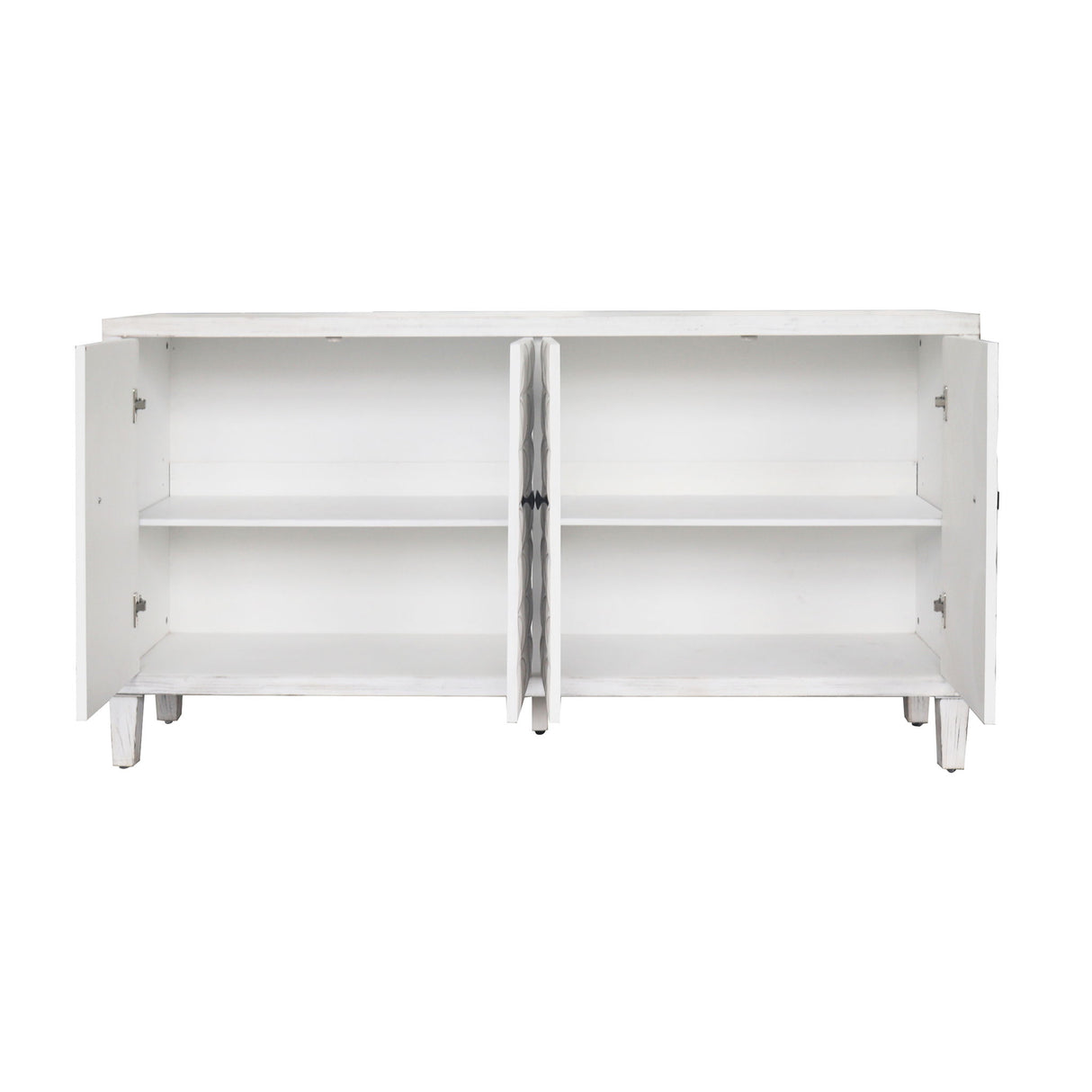 Accent Cabinet 4 Door Wooden Cabinet Sideboard Buffet Server Cabinet Storage Cabinet, For Living Room, Entryway, Hallway, Office, Kitchen And Dining Room - White Wash