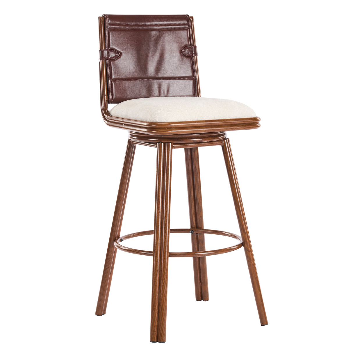 Sibyl Indoor Upholstered Swivel Bar Stool with Metal Frame