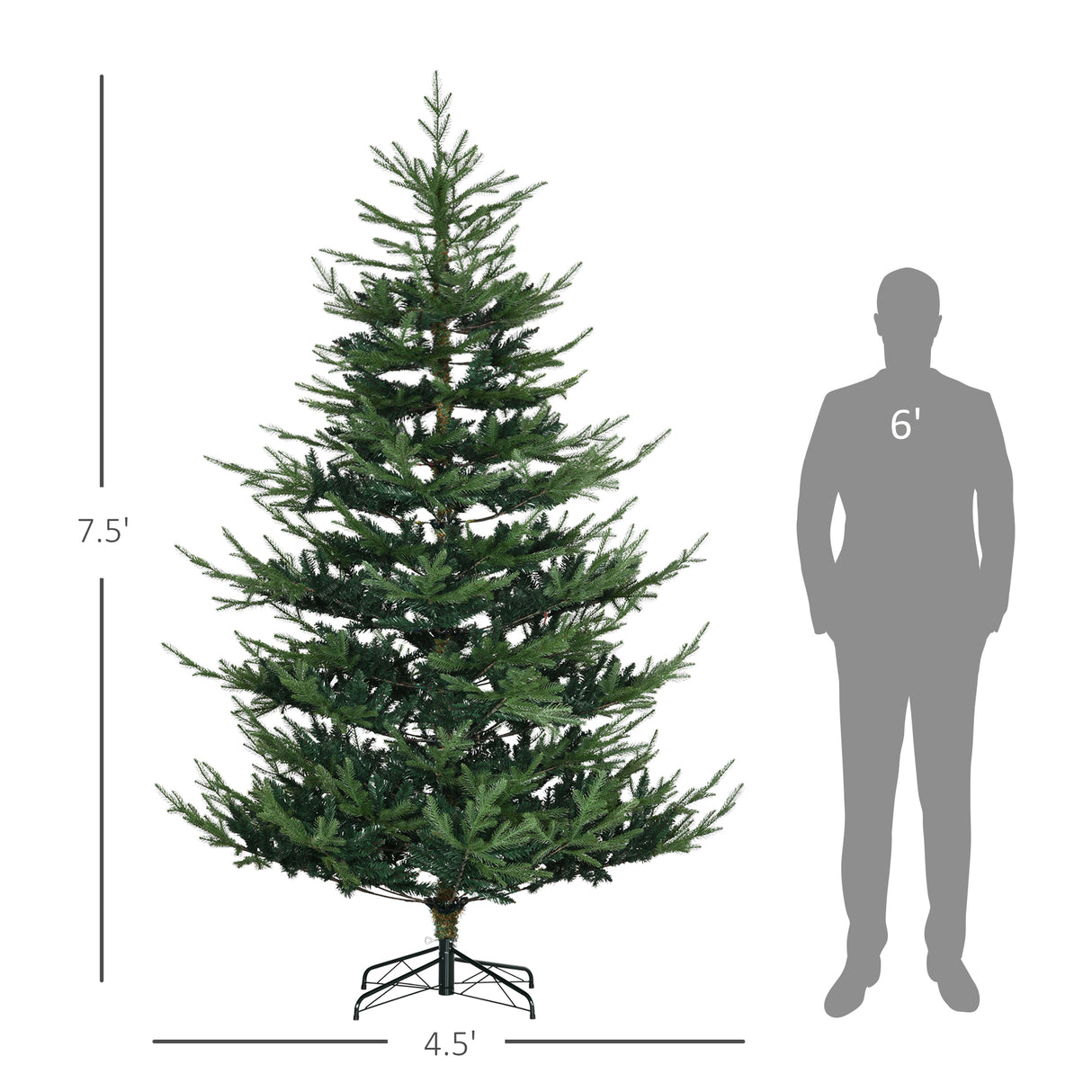 HOMCOM 7.5 Foot Artificial Christmas Tree