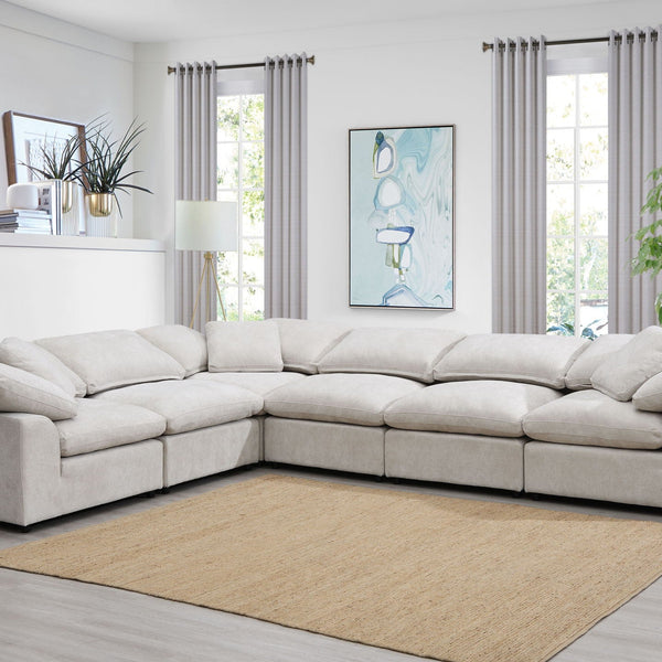 Naveen - 6 Piece Modular Sectional - Ivory - Best Buy Furniture
