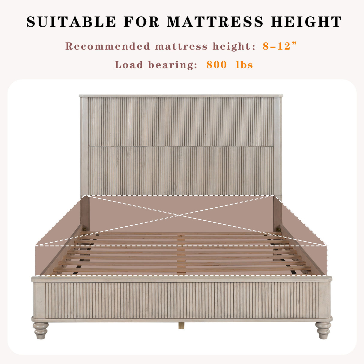 Platform Bed Frame & Tall Headboard